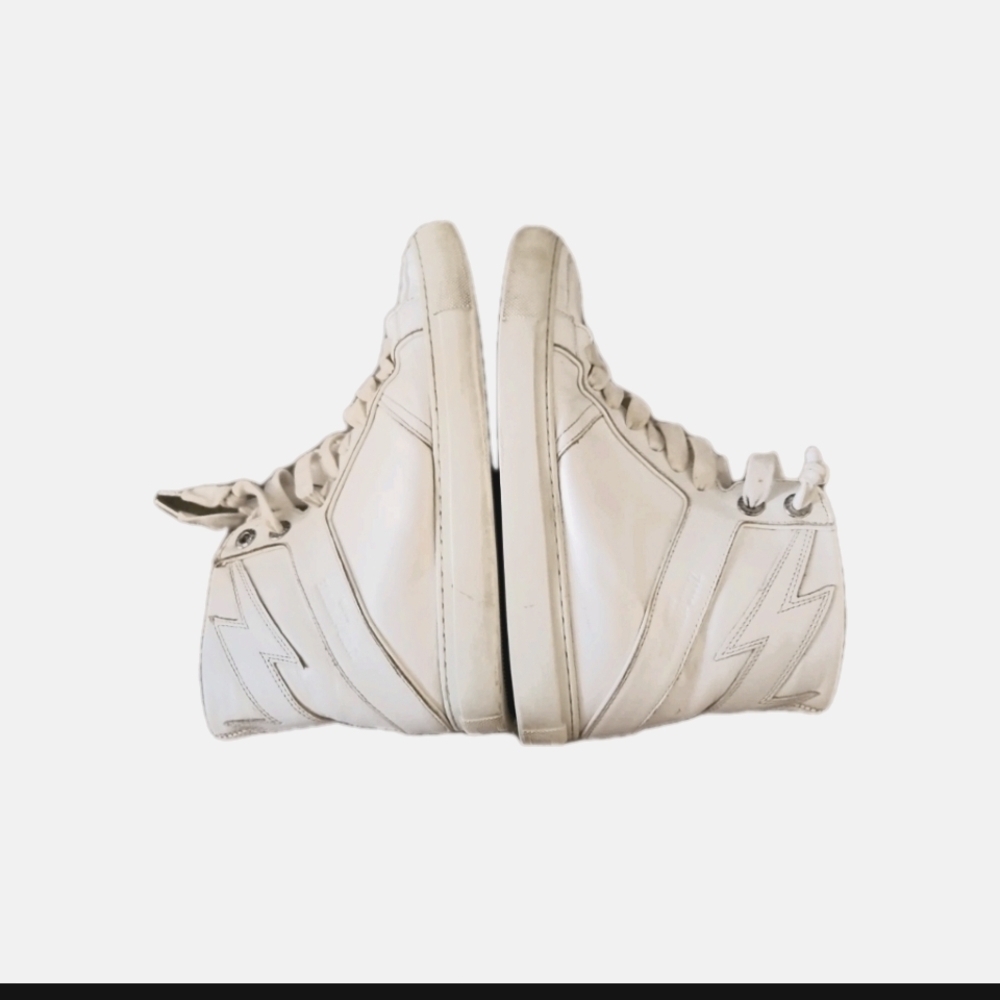 Zadig & Voltaire Womens White Leather ZV1747 High Flash Sneakers 37 - Picture 13 of 16